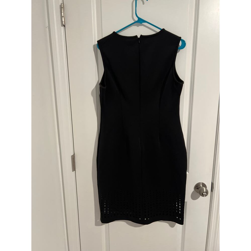Calvin Klein Black Laser-Cut Sheath Midi Dress – Size 12 - Picture 5 of 7